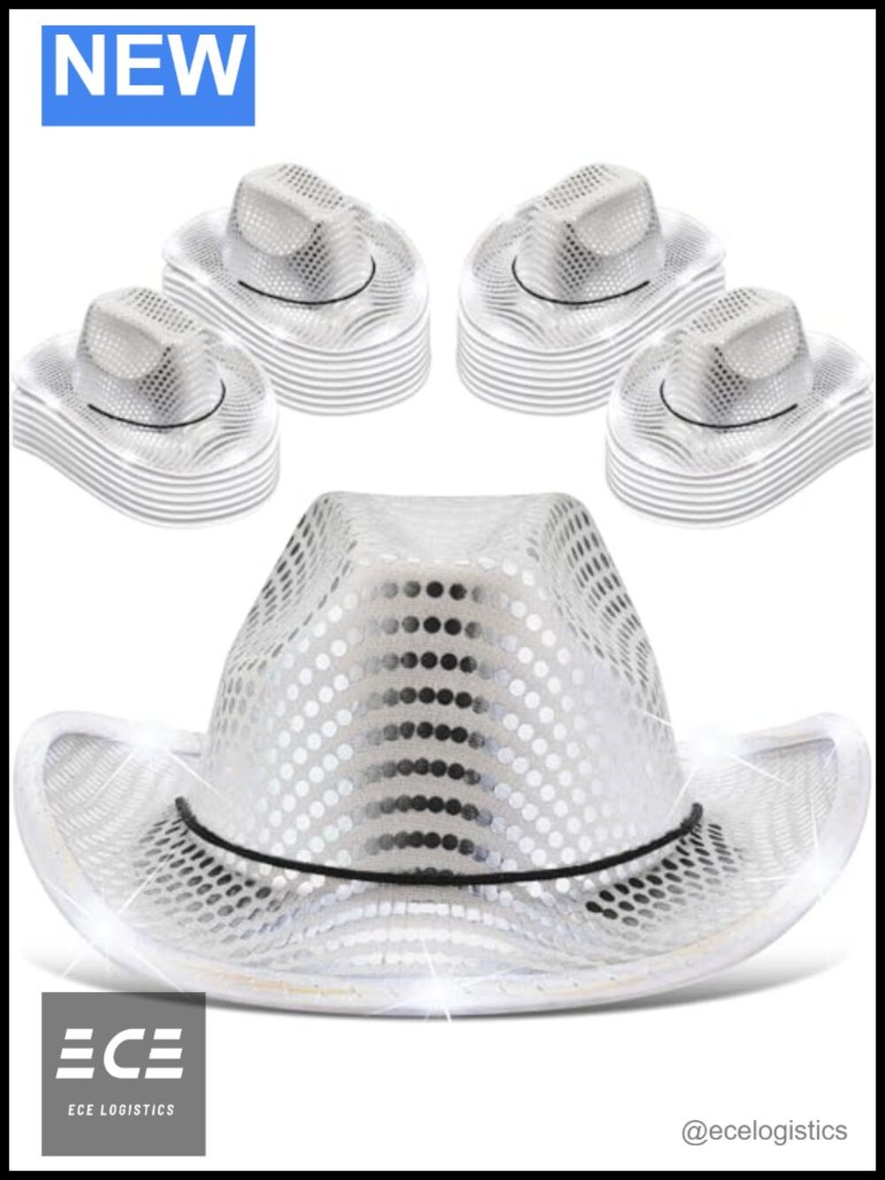 LED Light Up Cowboy Cowgirl Hat Western Party Cosplay Flashing